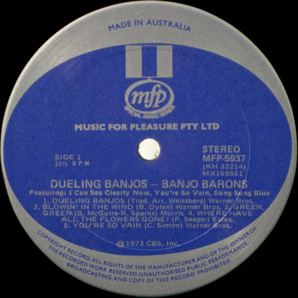 The Banjo Barons : Dueling Banjos (LP, Album, RE)