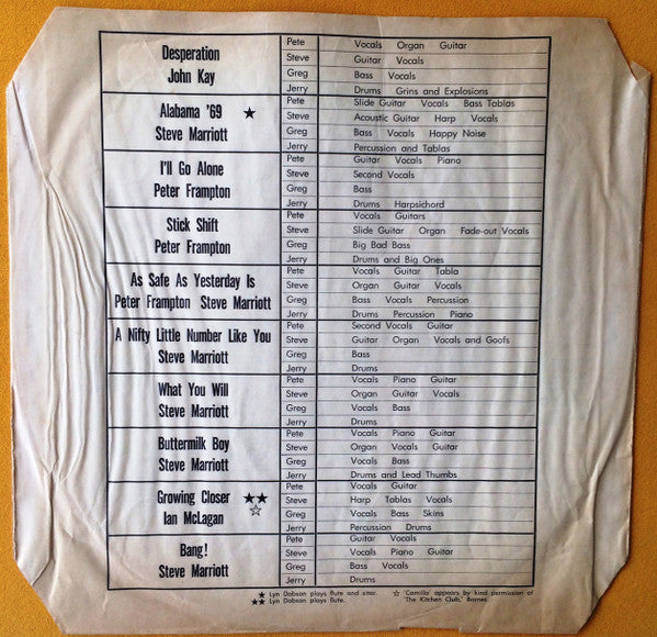 Humble Pie : As Safe As Yesterday Is (LP, Album)