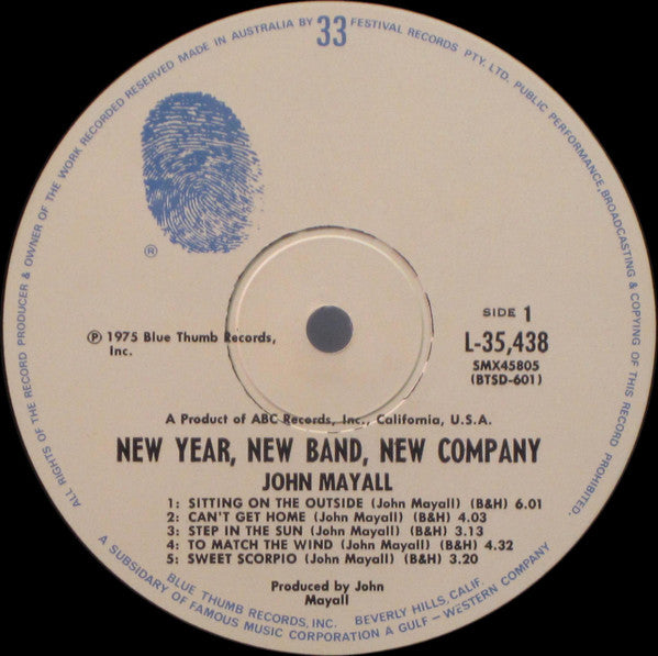 John Mayall : New Year, New Band, New Company (LP, Album, Gat)