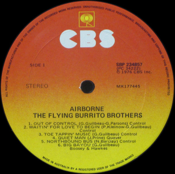 The Flying Burrito Bros : Airborne (LP, Album)