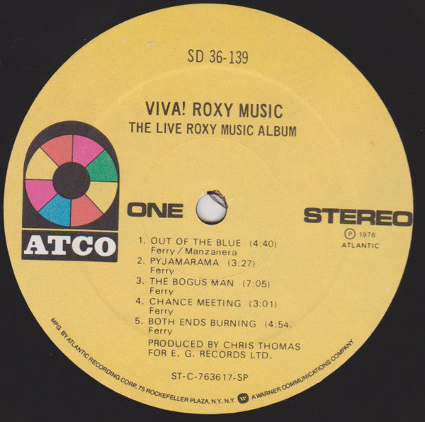 Roxy Music : Viva! Roxy Music - The Live Roxy Music Album (LP, Album, Gat)