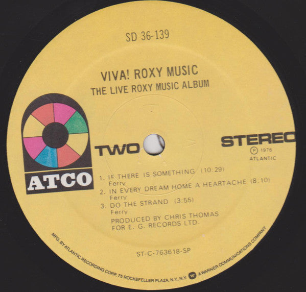 Roxy Music : Viva! Roxy Music - The Live Roxy Music Album (LP, Album, Gat)