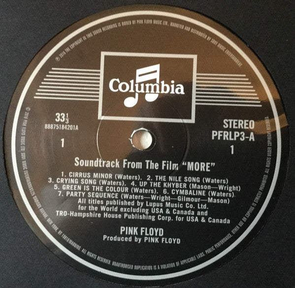 Pink Floyd : Soundtrack From The Film "More" (LP, Album, RE, RM, 180)