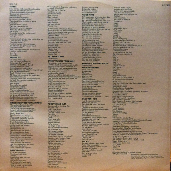Chris Rea : Tennis (LP, Album)