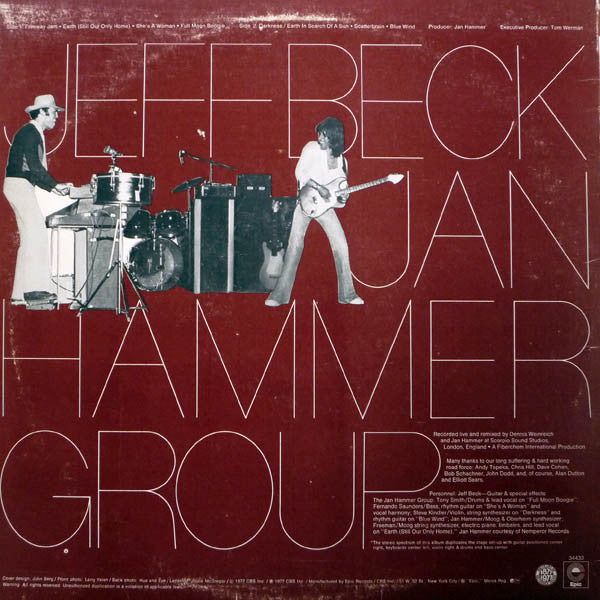 Jeff Beck With The Jan Hammer Group : Live (LP, Album, RE)