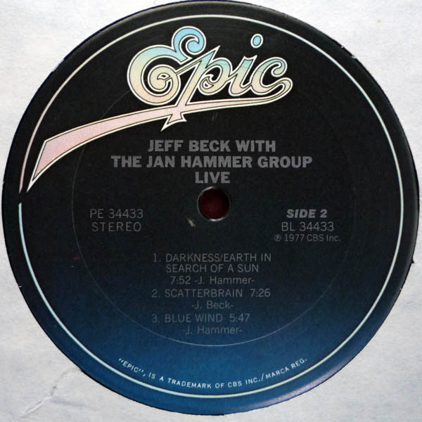 Jeff Beck With The Jan Hammer Group : Live (LP, Album, RE)