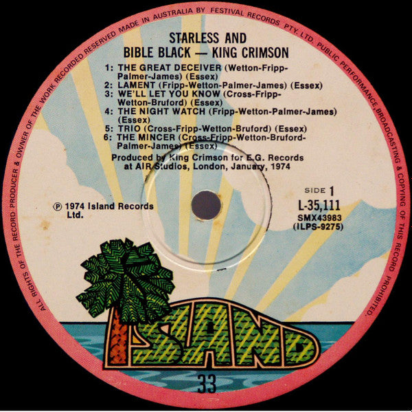 King Crimson : Starless And Bible Black (LP, Album, Gat)