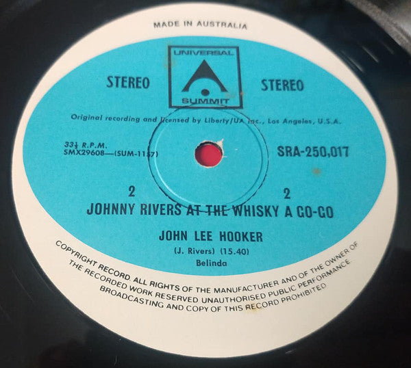 Johnny Rivers : Johnny Rivers At The Whisky À Go-Go (LP, Album, RE)