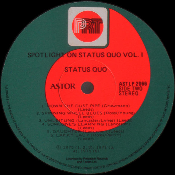 Status Quo : Spotlight On Status Quo Volume One (LP, Comp)