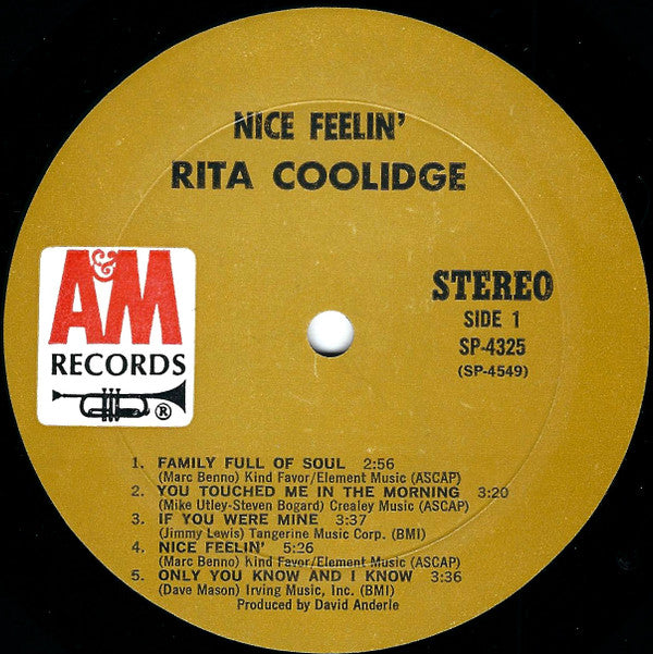 Rita Coolidge : Nice Feelin' (LP, Album, Mon)