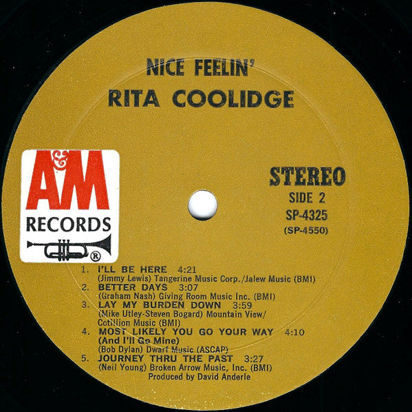 Rita Coolidge : Nice Feelin' (LP, Album, Mon)