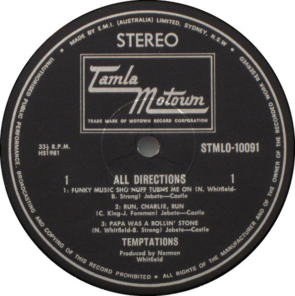 The Temptations : All Directions (LP, Album)