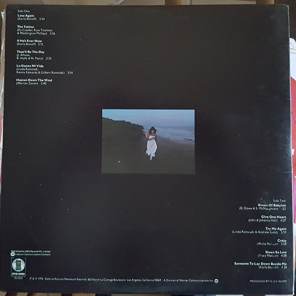 Linda Ronstadt : Hasten Down The Wind (LP, Album,  Ga)