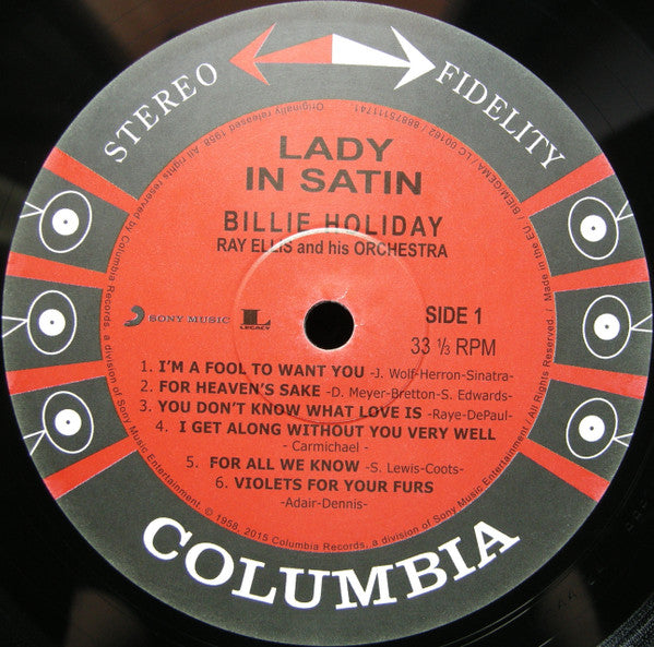 Billie Holiday With Ray Ellis And His Orchestra : Lady In Satin (LP, Album, RE, 180)