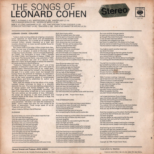 Leonard Cohen : Songs Of Leonard Cohen (LP, Album)