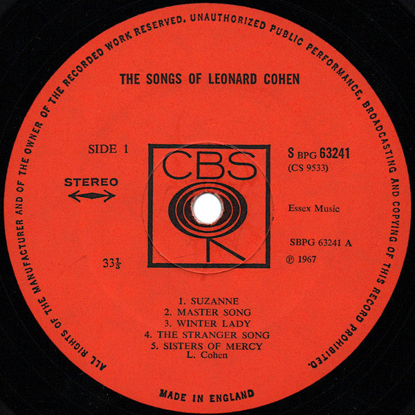 Leonard Cohen : Songs Of Leonard Cohen (LP, Album)