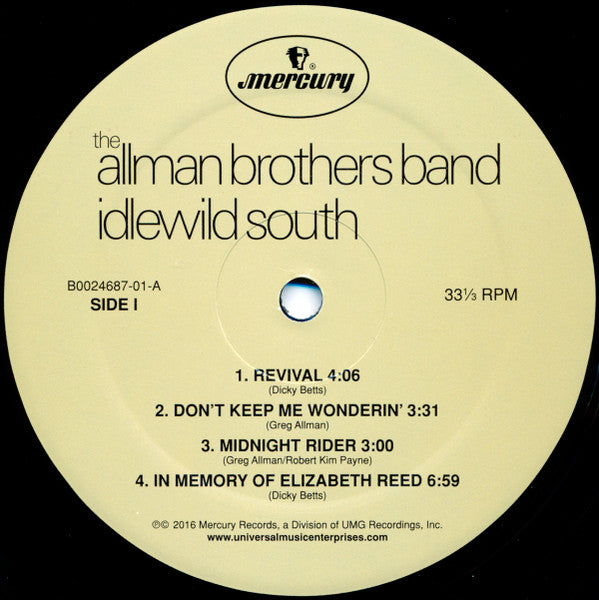 Allman Brothers Band* : Idlewild South (LP, Album, RE, RM, 180)