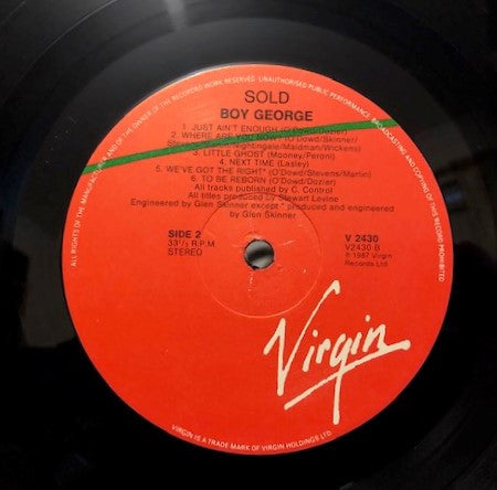 Boy George : Sold (LP, Album)