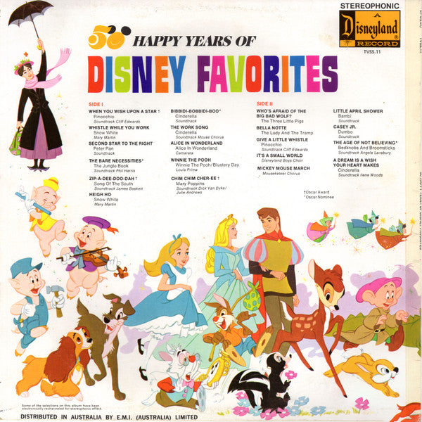 Various : 50 Happy Years Of Disney Favorites (1923-1973) (LP, Comp)