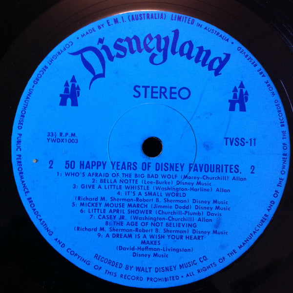 Various : 50 Happy Years Of Disney Favorites (1923-1973) (LP, Comp)
