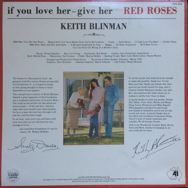 Keith Blinman : If You Love Her Give Her Red Roses (LP)