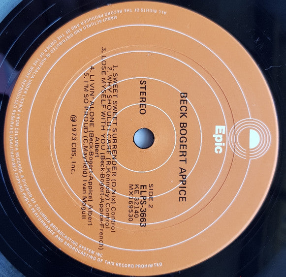 Beck, Bogert & Appice : Beck, Bogert & Appice (LP, Album)