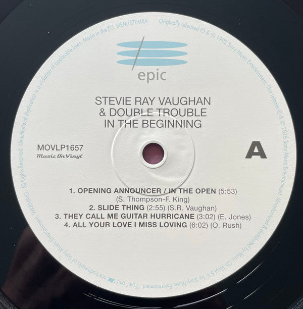 Stevie Ray Vaughan & Double Trouble : In The Beginning (LP, Album, RE, 180)