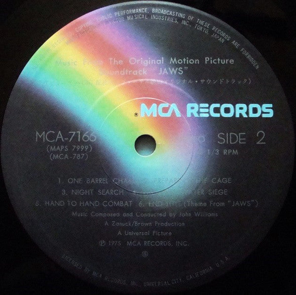 John Williams (4) : Jaws - Music From The Original Motion Picture Soundtrack (LP, Album)
