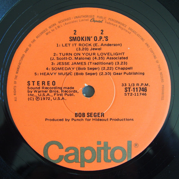 Bob Seger : Smokin' O.P.'S (LP, Album)