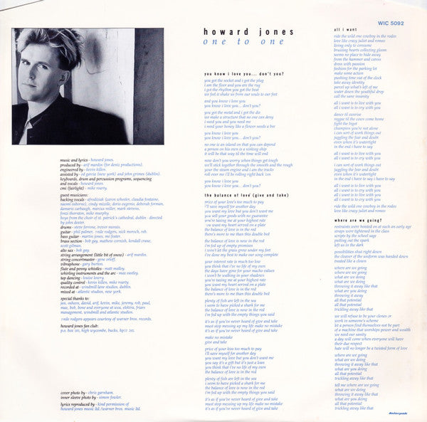 Howard Jones : One To One (LP, Album)