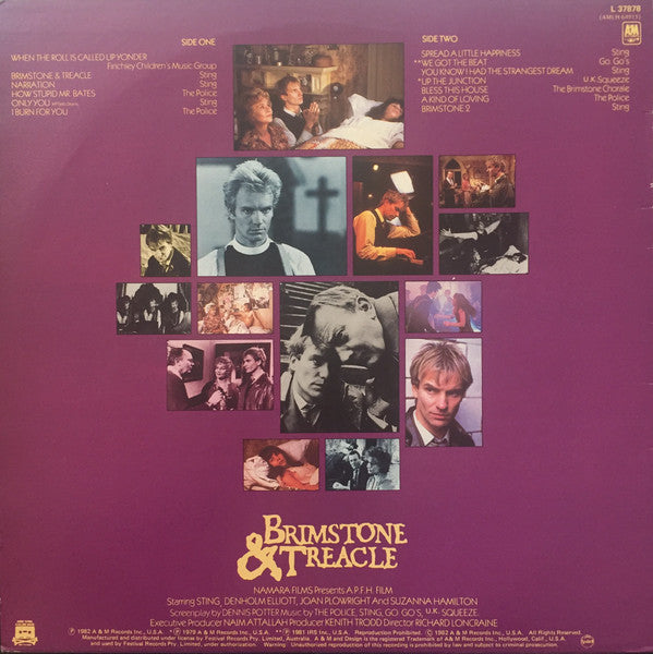 Various Featuring The Police, Sting, Go-Go's & Squeeze (2) : Brimstone & Treacle (Original Soundtrack Album) (LP, Comp)