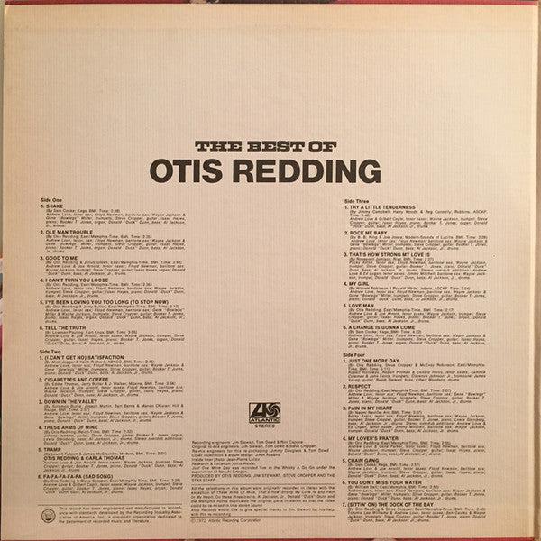 Otis Redding : The Best Of Otis Redding (2xLP, Comp, RE, Gat)