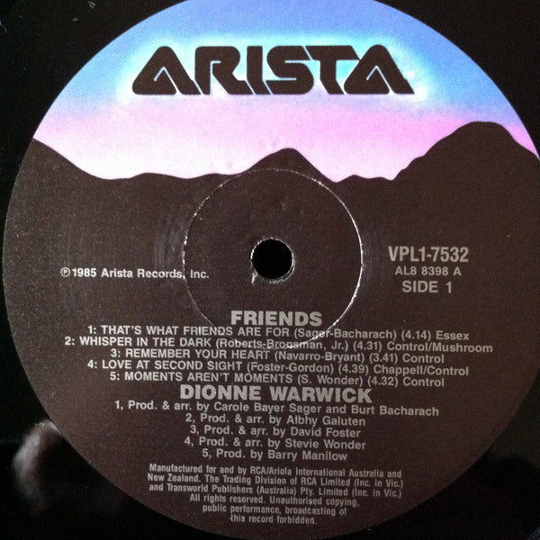 Dionne Warwick : Friends (LP, Album, RE)