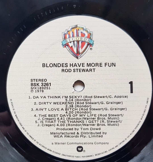 Rod Stewart : Blondes Have More Fun (LP, Album, Gat)