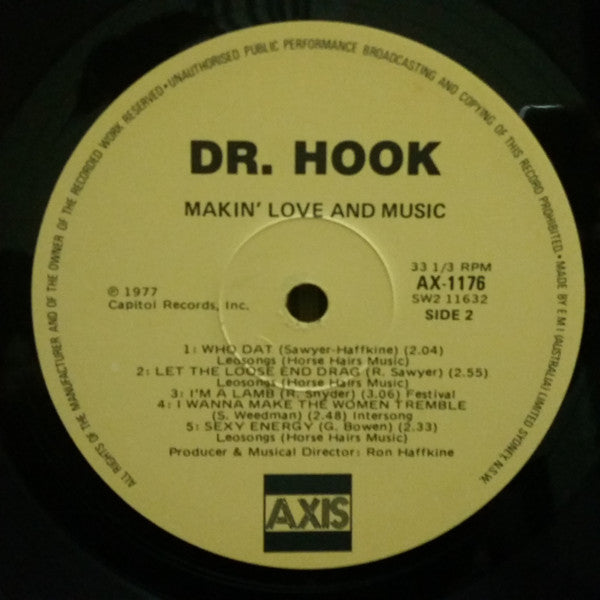 Dr. Hook : Makin' Love And Music (LP, Album, RE)