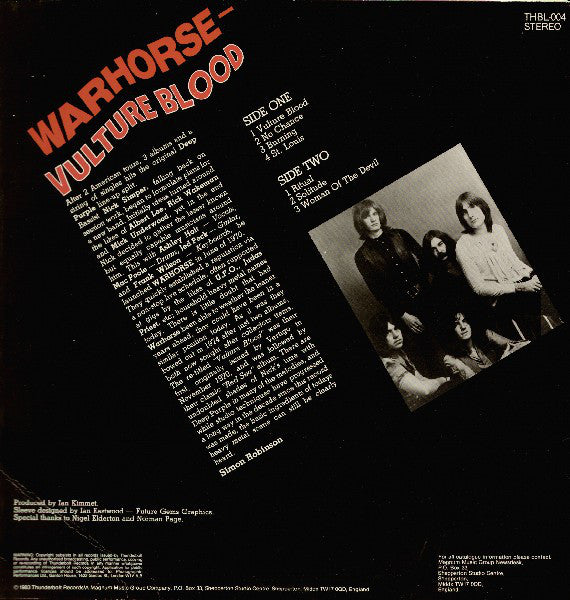 Warhorse (2) : Vulture Blood (LP, Album, RE)