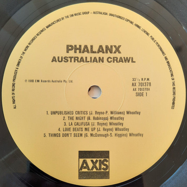 Australian Crawl : Phalanx (LP, Album, RE)