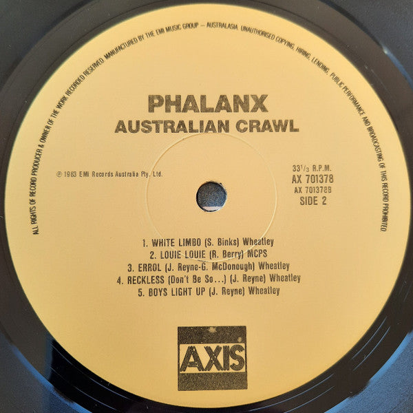 Australian Crawl : Phalanx (LP, Album, RE)