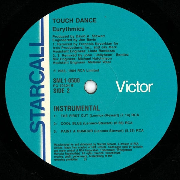 Eurythmics : Touch Dance (12", EP, Comp)