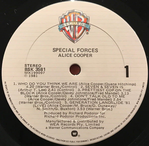 Alice Cooper (2) : Special Forces (LP, Album)