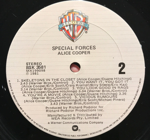 Alice Cooper (2) : Special Forces (LP, Album)
