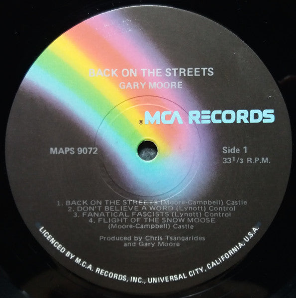 Gary Moore : Back On The Streets (LP, Album, Gat)