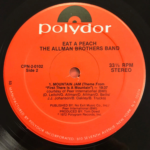 The Allman Brothers Band : Eat A Peach (2xLP, Album, RE, Kee)