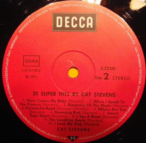 Cat Stevens : 20 Super Hits By Cat Stevens (LP, Comp)