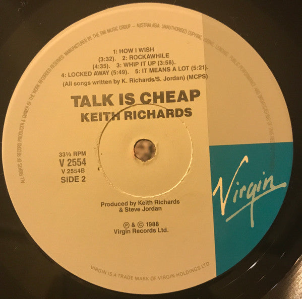 Keith Richards : Talk Is Cheap (LP, Album)