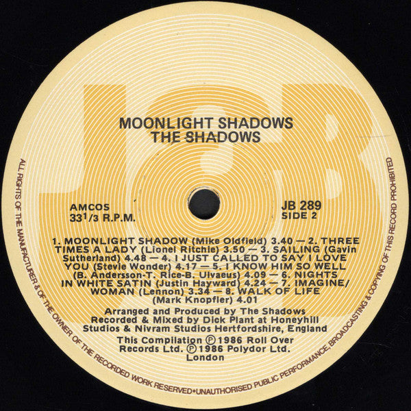 The Shadows : Moonlight Shadows (LP, Album)