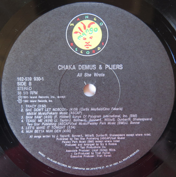 Chaka Demus & Pliers : All She Wrote (LP, Album)