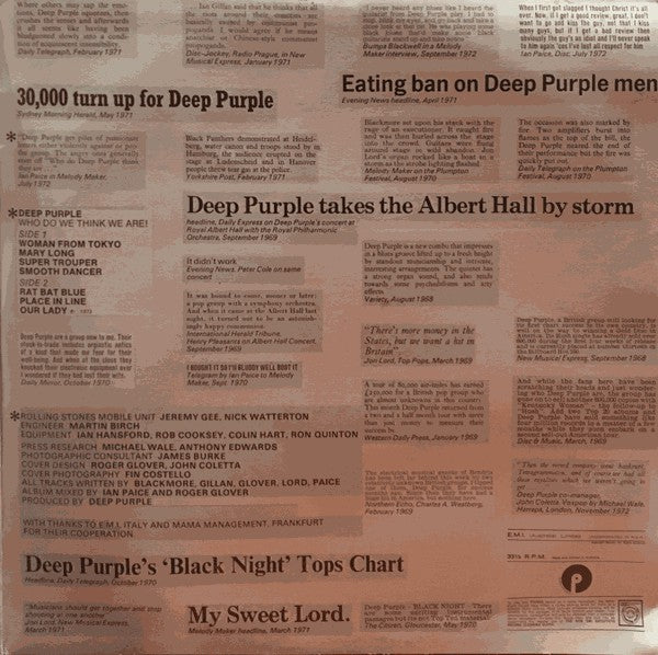 Deep Purple : Who Do We Think We Are (LP, Album, Gat)