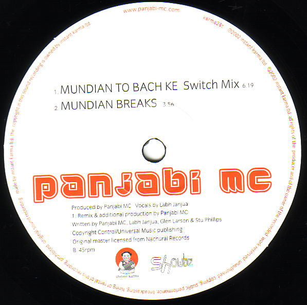 Panjabi MC : Mundian To Bach Ke (12", Single)