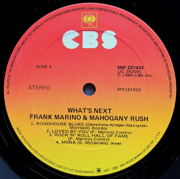 Frank Marino & Mahogany Rush : What's Next (LP, Album)